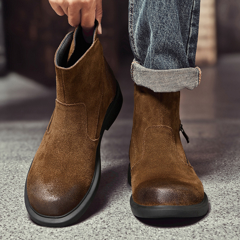 Vintage Outdoor Fashion - Sepatu Bot Chelsea Pria Suede Sapi