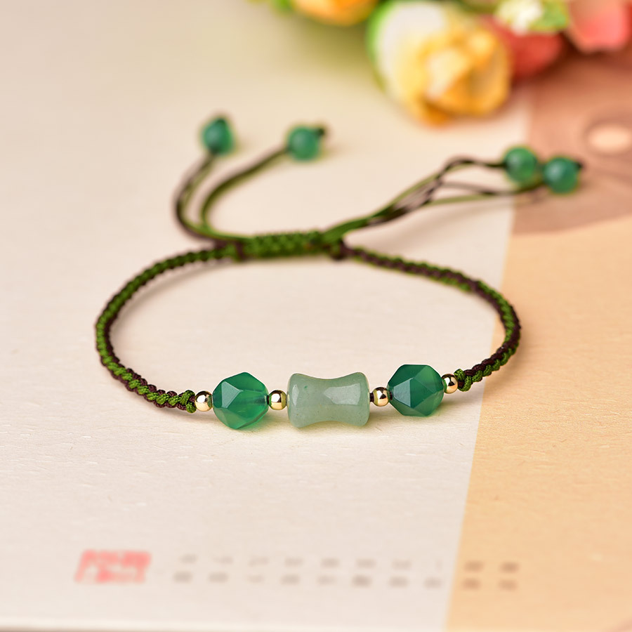 Vintage Fashion Accessories - Gelang Manik Giok Hijau Alami Hadiah