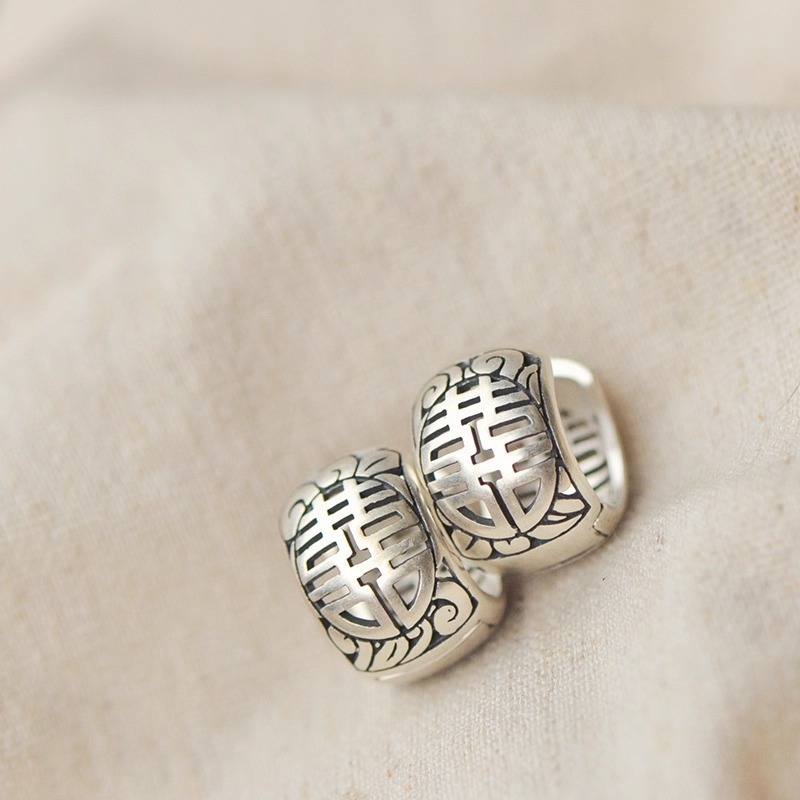 Vintage Fashion Ornaments - Anting Perak 925 Gaya Retro Matte