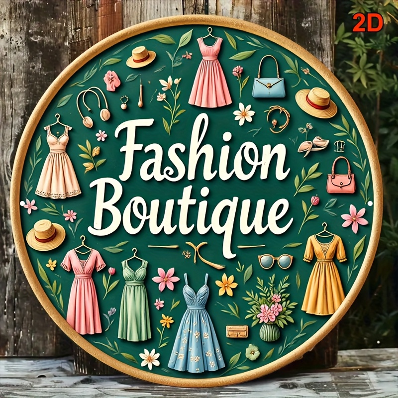 Vintage Fashion Store - Papan Dinding Logam Gaya Vintage, Seni