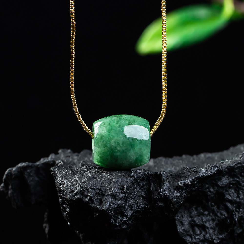 Vintage Fashion Accessories - Liontin Manik Giok Asli Alami Kalung