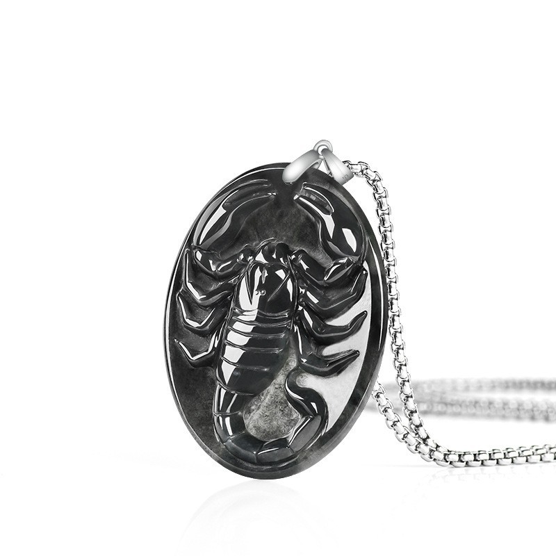 Vintage Fashion Luxury - Kalung Liontin Kalajengking Giok Myanmar Jimat
