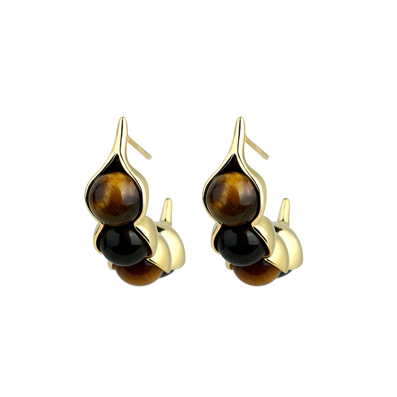 Vintage Fashion Jewelry - Anting Pod Mata Harimau Batu Permata