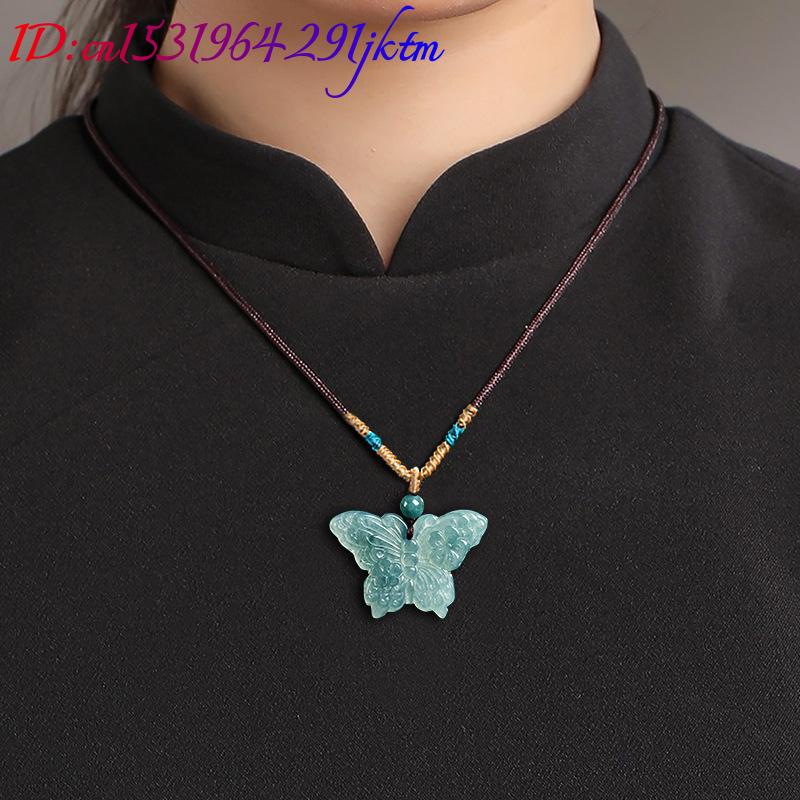 Kalung Liontin Kupu-kupu Giok  - Vintage Fashion Accessories ulasan dan harga