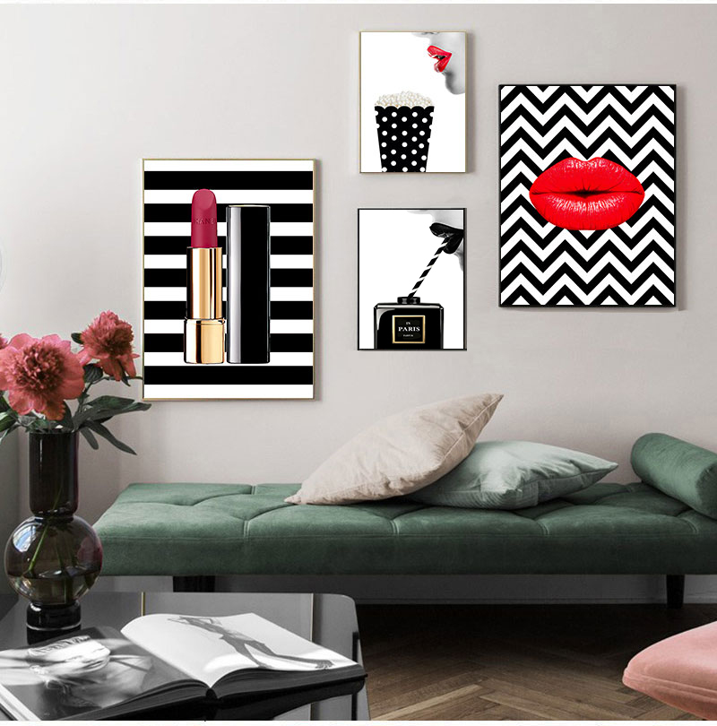 Poster Cetak Lukisan Kanvas An - Vintage Fashion Prints For Wall ulasan dan harga