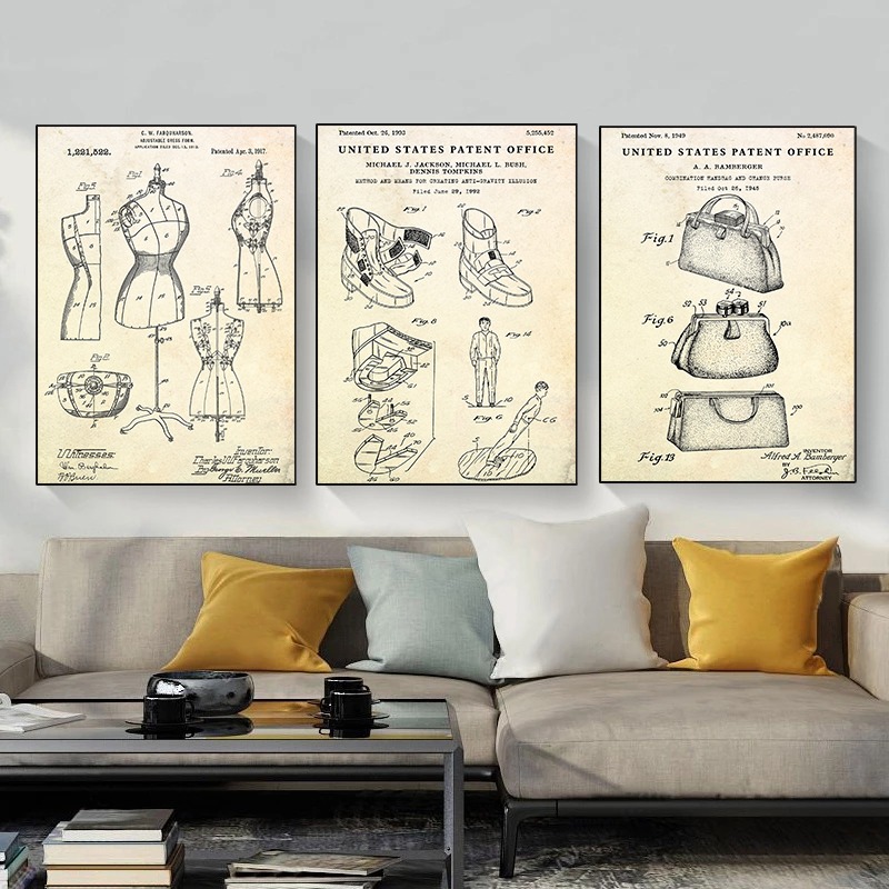Pakaian Fashion Tas Sepatu Des - Vintage Fashion Prints For Wall ulasan dan harga
