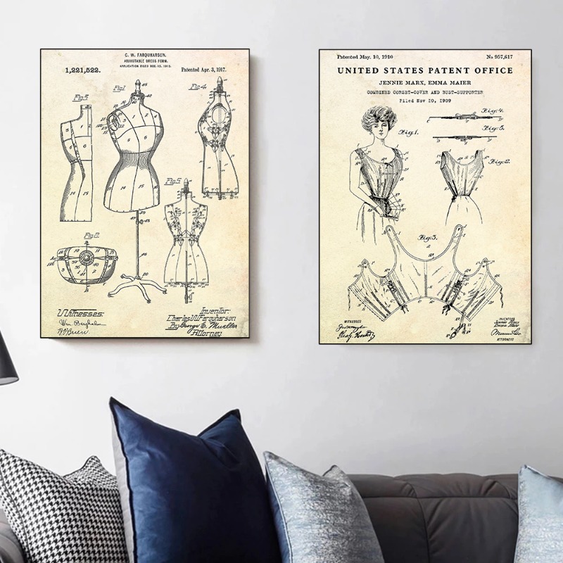 Pakaian Fashion Tas Sepatu Des - Vintage Fashion Prints For Wall ulasan dan harga