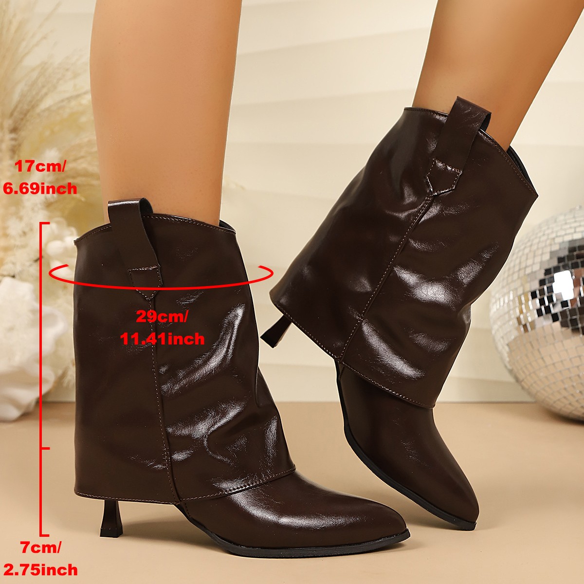 Sepatu Bot Pendek Stiletto Uju - Vintage Fashion In 2026 ulasan dan harga