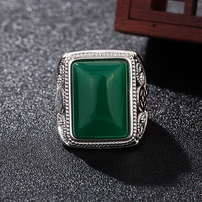 Cincin Giok Alami Hijau Perhia - Vintage Fashion Accessories ulasan dan harga