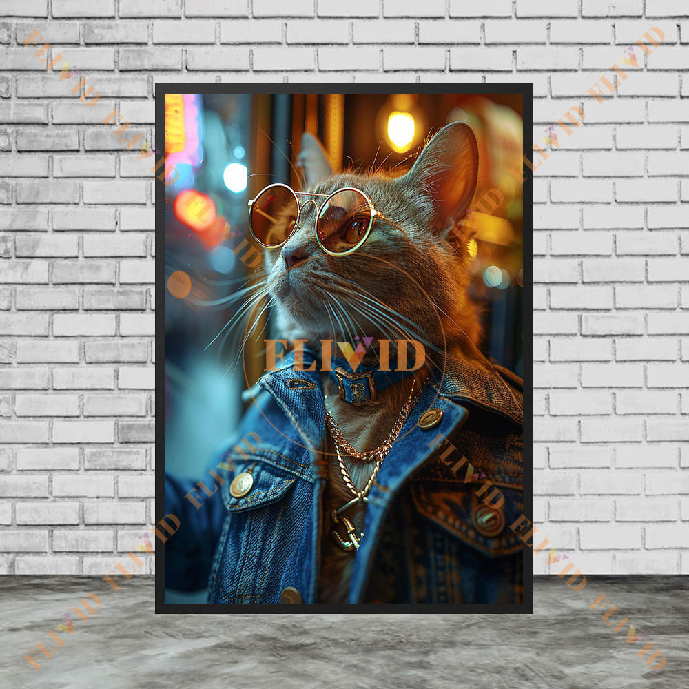 Lukisan Kanvas Kucing Keren De - Vintage Fashion Prints For Wall ulasan dan harga