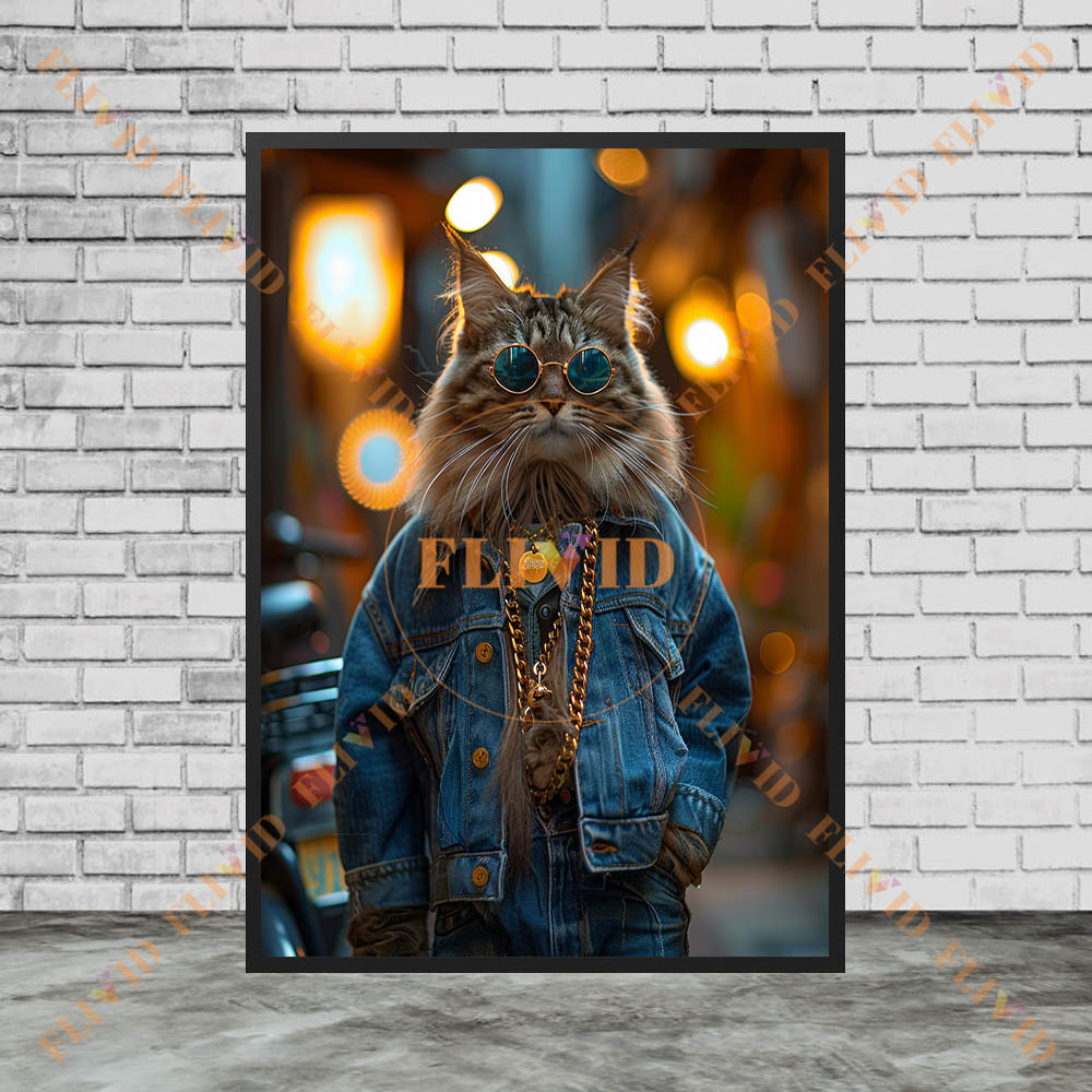 Lukisan Kanvas Kucing Keren De - Vintage Fashion Prints For Wall ulasan dan harga