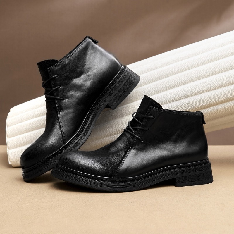 Sepatu Bot Kulit Asli Pria Vin - Vintage Fashion In 2026 ulasan dan harga