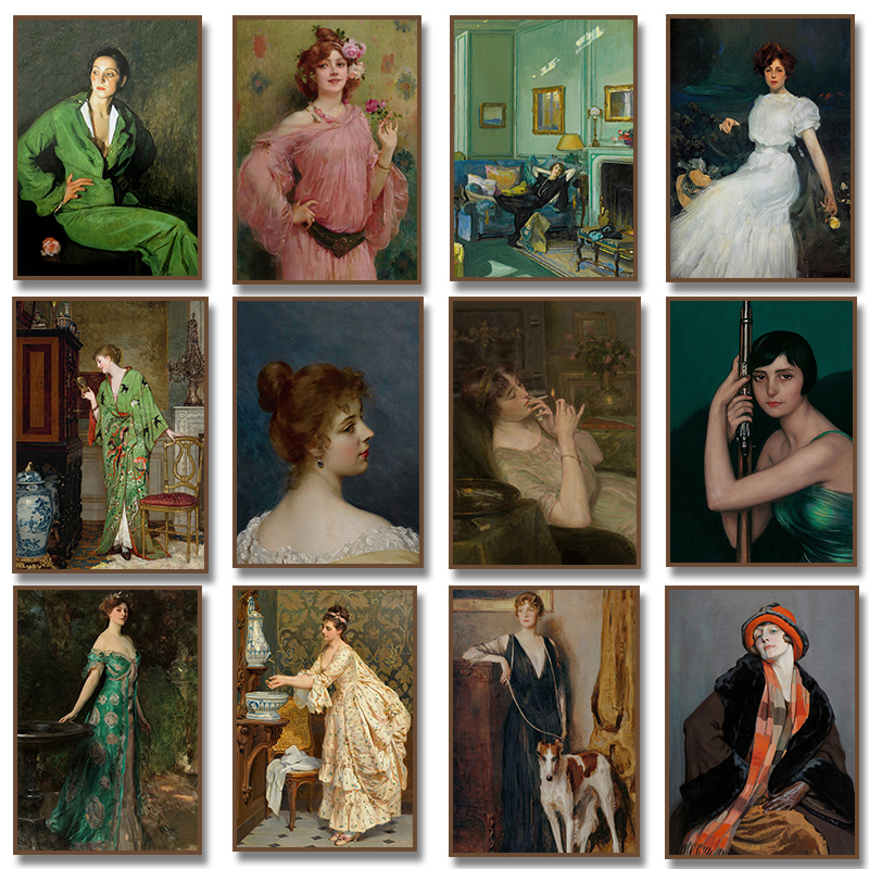 Poster Potret Wanita Renaisans - Vintage Fashion Prints For Wall ulasan dan harga