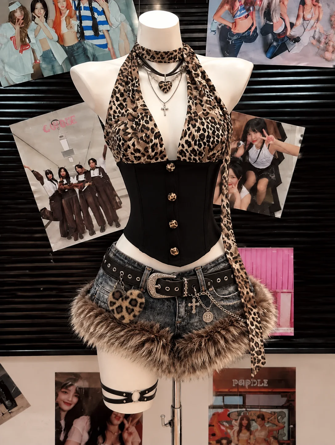 Setelan Dua Potong Gaya Punk Y - Vintage Fashion Retro Outfit ulasan dan harga