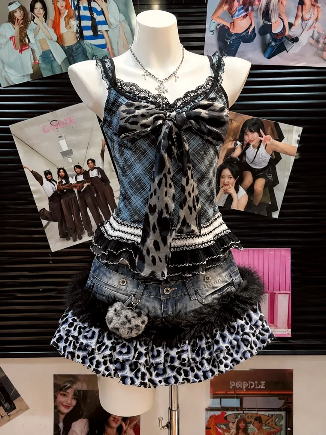 Setelan Dua Potong Gaya Punk Y - Vintage Fashion Retro Outfit ulasan dan harga
