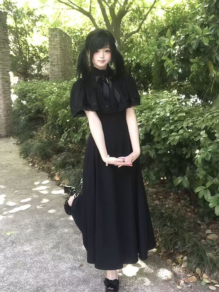 Gaun Retro Renda Slim Harajuku - Vintage Fashion Retro Outfit ulasan dan harga