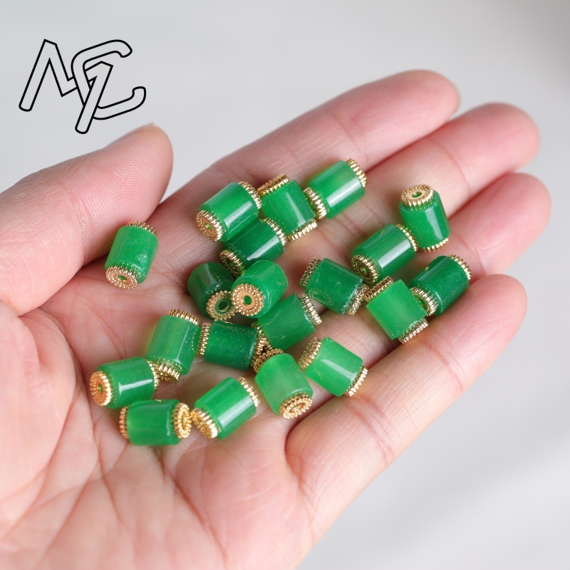 10 Buah Manik-manik Ember Giok - Vintage Fashion Jewelry ulasan dan harga