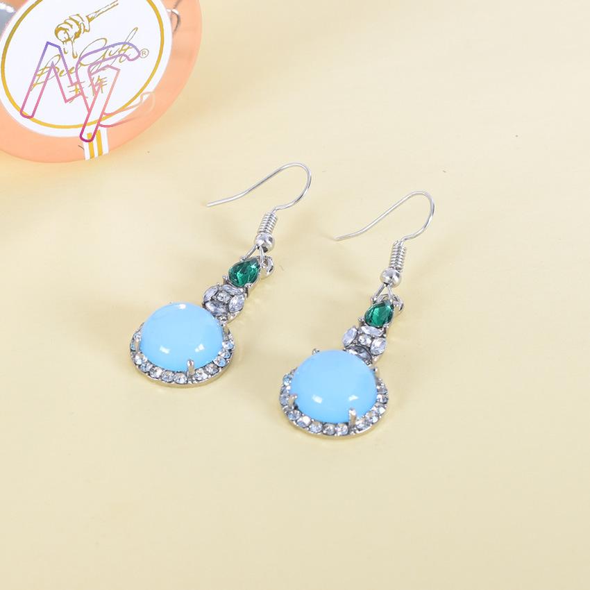 Anting Giok Alami Biru Jimat D - Vintage Fashion Accessories ulasan dan harga