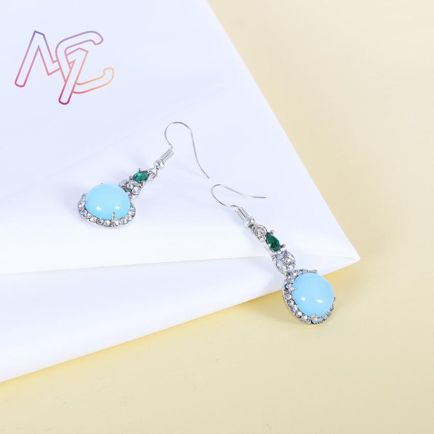 Anting Giok Alami Biru Jimat D - Vintage Fashion Accessories ulasan dan harga