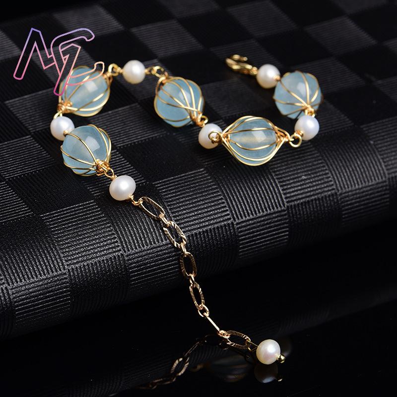 Anting Manik Giok Alami Biru A - Vintage Fashion Accessories ulasan dan harga
