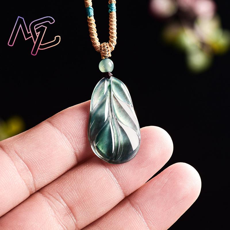 Liontin Daun Giok Myanmar Hadi - Vintage Fashion Accessories ulasan dan harga