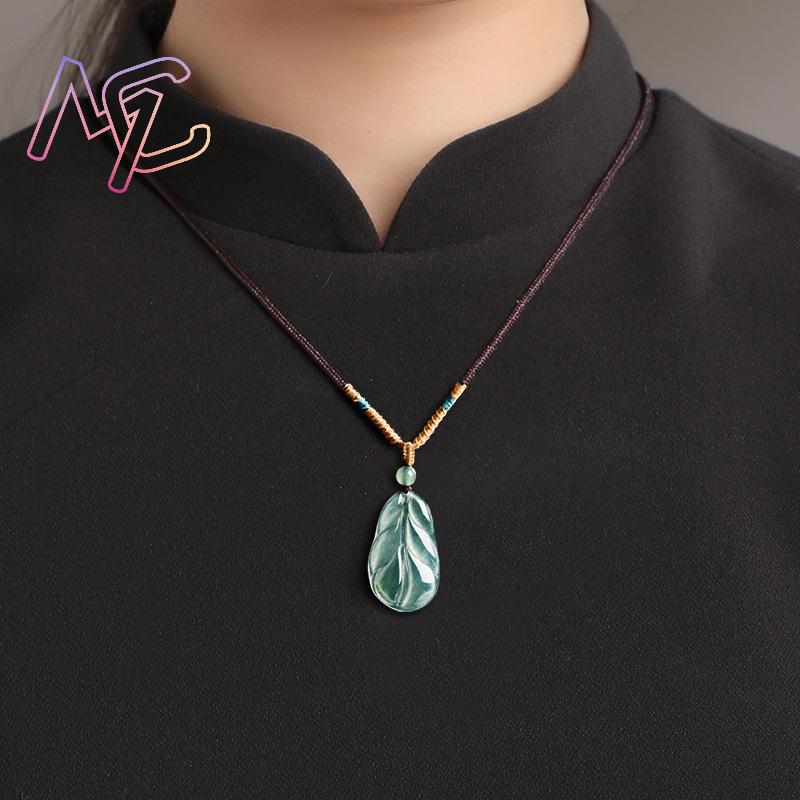 Liontin Daun Giok Myanmar Hadi - Vintage Fashion Accessories ulasan dan harga