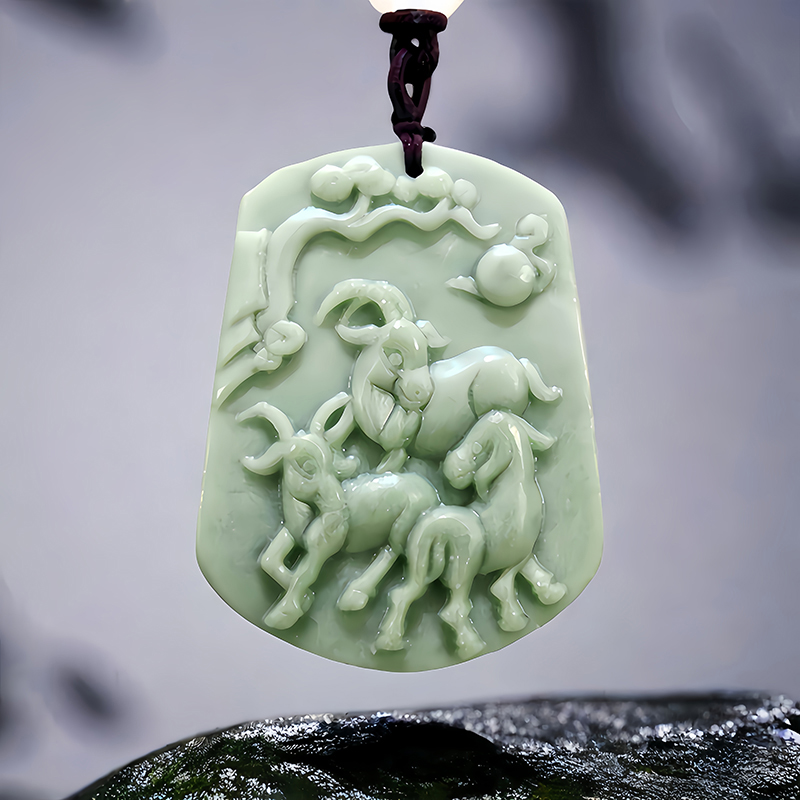 Kalung liontin domba giok asli - Vintage Fashion Accessories ulasan dan harga