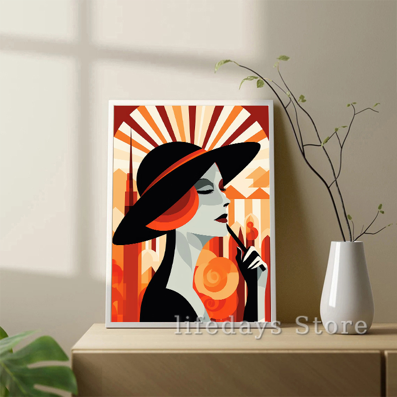 Vintage Art Deco Wanita Potret - Vintage Fashion Prints For Wall ulasan dan harga